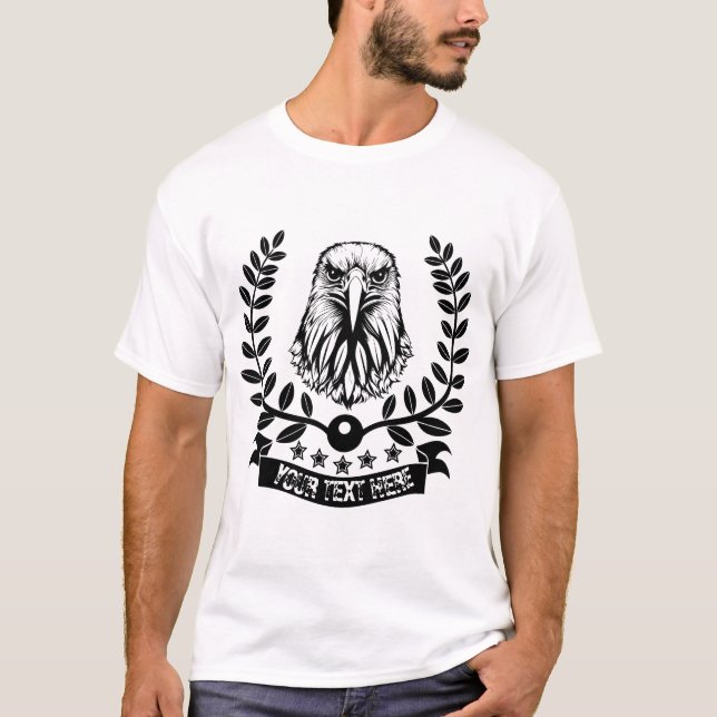 T-shirt Personnalisez votre propre texte avec aigle dans l (Devant)