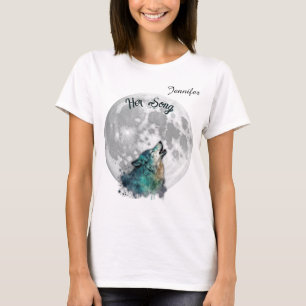 T-shirt Personnalité féminine de "Her Song" Wolf et Moon