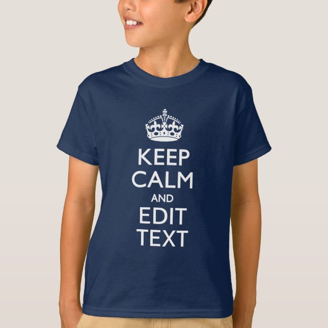 T-shirt Personnalized KEEP CALM and Your Text on Pink (Devant)