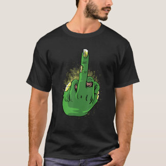 T-shirt Personne courageuse au doigt d'honneur zombie