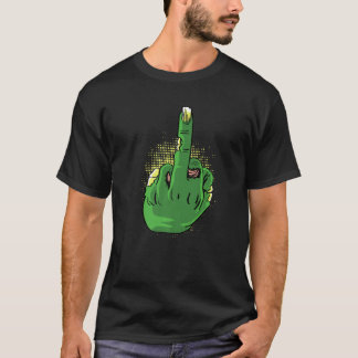 T-shirt Personne courageuse au doigt d'honneur zombie