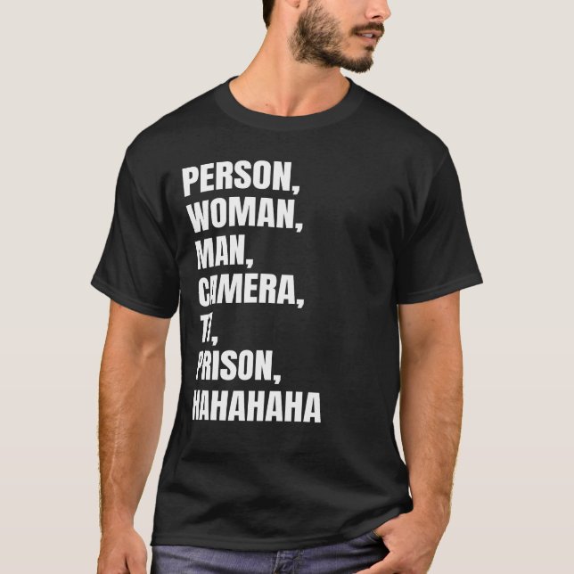 T-shirt Personne drôle, Femme, Homme, Caméra, TV, Prison,  (Devant)