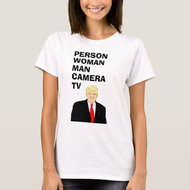 T-shirt Personne Femme Homme Camera TV Drôle Trump (Devant)