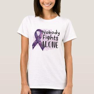 T-shirt Personne ne combat seul la conscience violette du 
