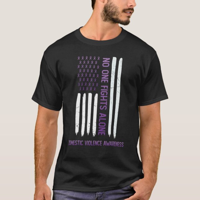 T-shirt Personne ne combat seul la violence domestique Éta (Devant)