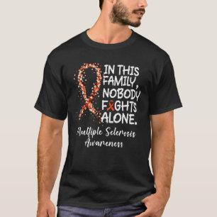 T-shirt Personne ne combat seul Orange Ribbon multiple Scl