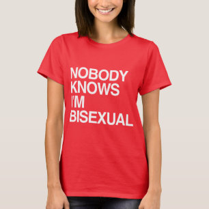 T-shirt PERSONNE NE SAIT QUE JE SUIS BISEXUEL - BLANC -.pn