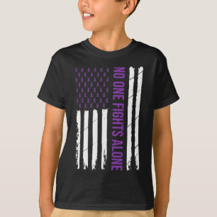 T-shirt Personne ne se bat seul Ruban violet Alzheimer's A
