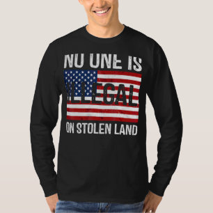 T-shirt Personne N'Est Illégal Sur Un Drapeau Américain Vo