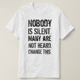 T-shirt Personne n'est les casquettes silencieux (blancs)