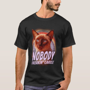 T-shirt Personne S'en Fout Chat Drôle Rétro Amateur D'anim
