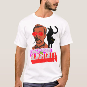 T-shirt personne vintage et chat noir