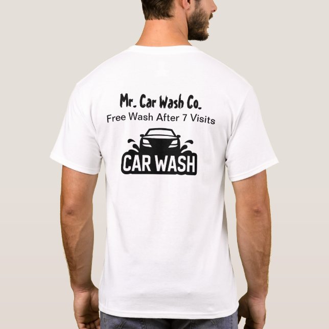 T-shirt Personnel de lavage de voiture Logo d'entreprise C (Dos)