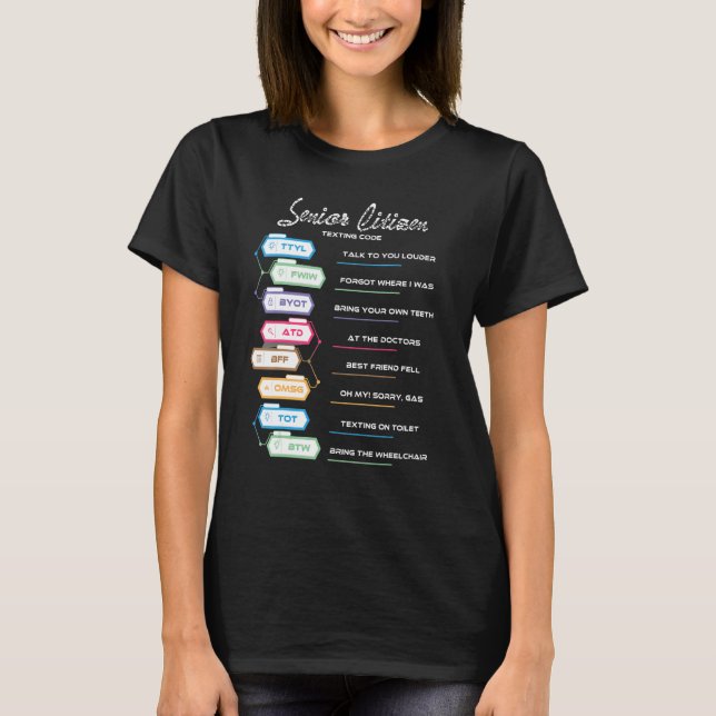 T-shirt Personnes âgées Code de textos Code de textos pour (Devant)