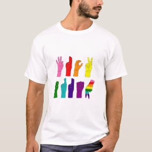 T-shirt Personnes sourdes Anti-Trump Démocratie LGBT Trans