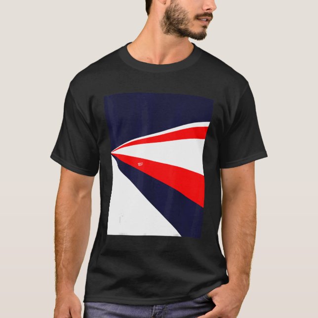 T-shirt Perspective retro design red white blue (Devant)