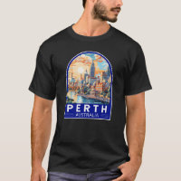 Perth Australia Travel Art Vintage