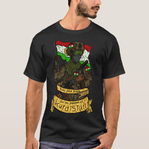 T-shirt Peshmerga kurde. Kurdistan. Art Dessiné À La Main.