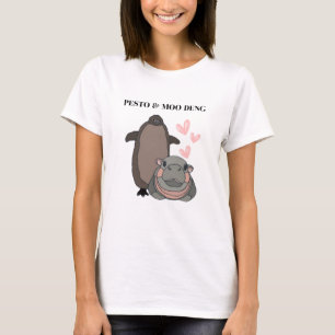 T-shirt Pesto Et Moo Deng Hippo Et Mème Pingouin