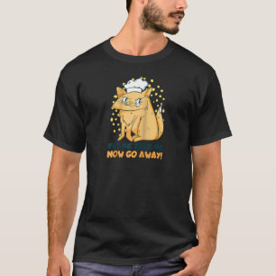 T-shirt Pet Me Feed Me Now Go Away Funny Chat Lady Ou Chat