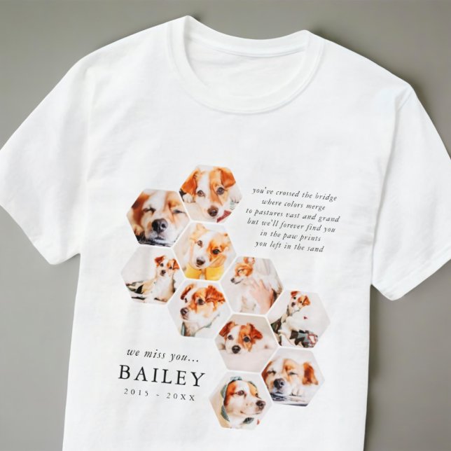 T-shirt Pet Memorial Modern Simple 10 Photo Collage (Créateur téléchargé)
