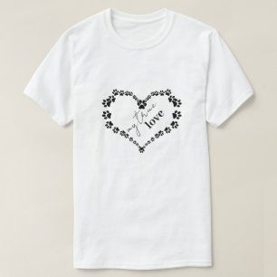 T-shirt Pet Paw Heart Mon vrai amour