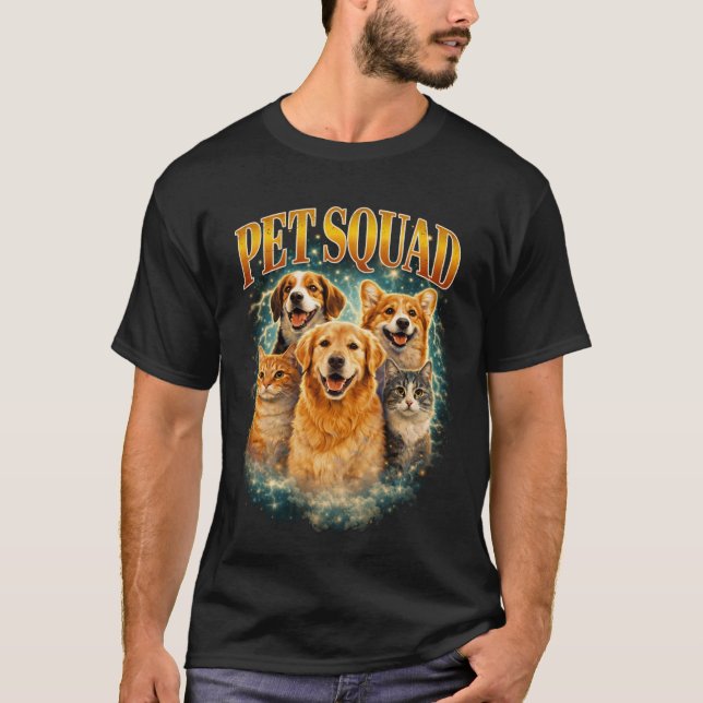 T-shirt Pet Squad Custom– Personalized Dog & Cat Group Por (Devant)