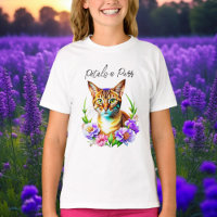 Pétales et Purr Cute Chat et jolies Fleurs