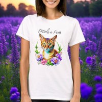 Pétales et Purr Cute Chat et jolies Fleurs