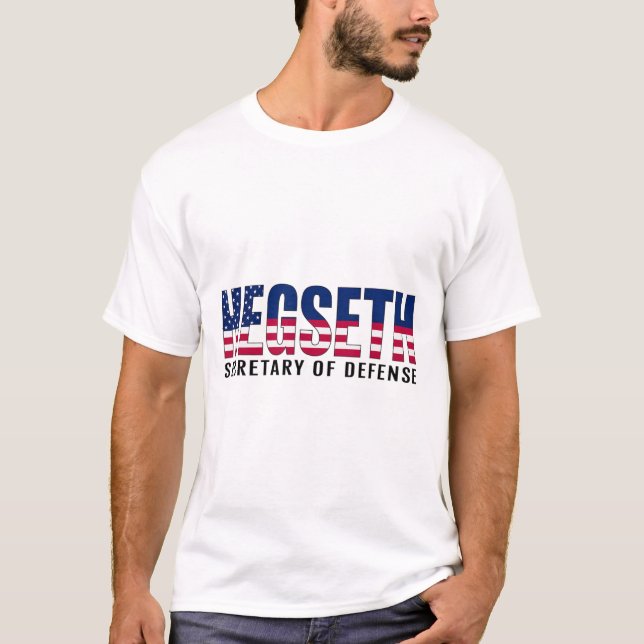 T-shirt Pete Hegseth Secrétaire à la Défense Drapeau Améri (Devant)