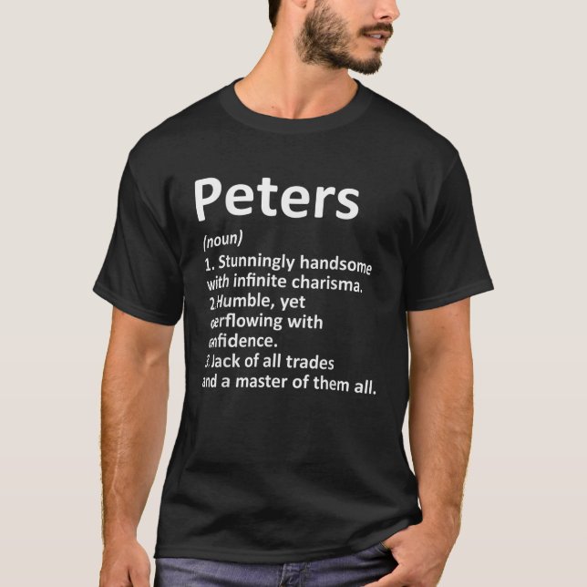 T-shirt PETERS Définition Drôle Nom de famille Arbre de fa (Devant)