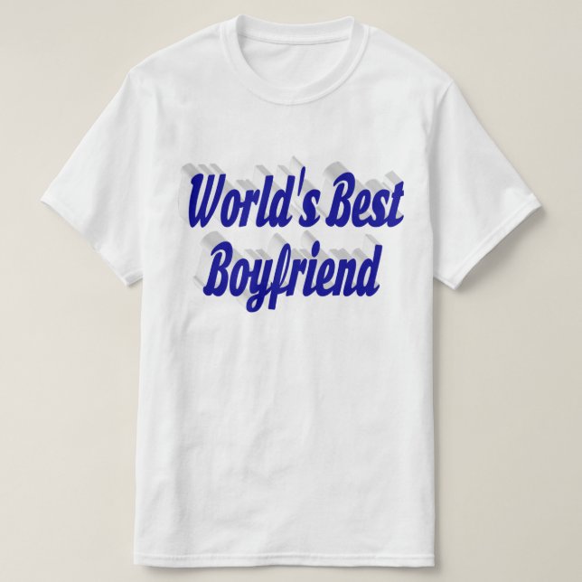T-shirt Petit ami avec script bleu (Design devant)
