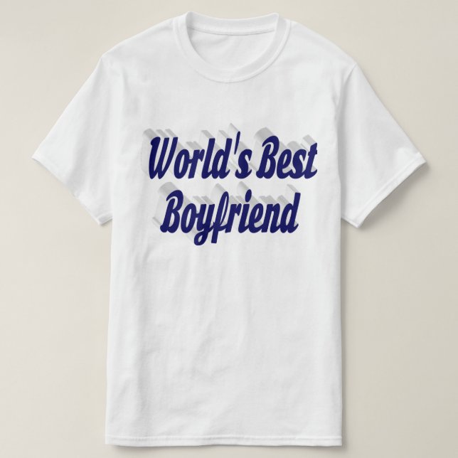 T-shirt Petit ami avec script bleu foncé (Design devant)