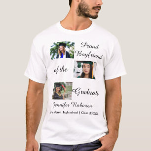 T-shirt Petit ami fier de la photo personnalisée du nom de