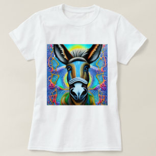 T-shirt Petit âne Abstrait multicolore