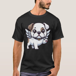 T-shirt Petit ange de Bulldog américain dans le style comi