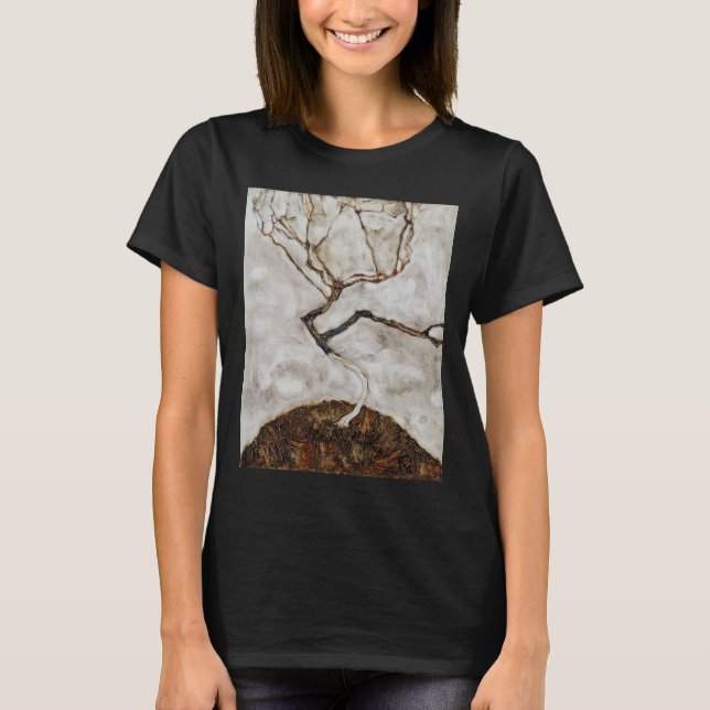 T-shirt Petit arbre à la fin de l'automne par Egon Schiele (Devant)