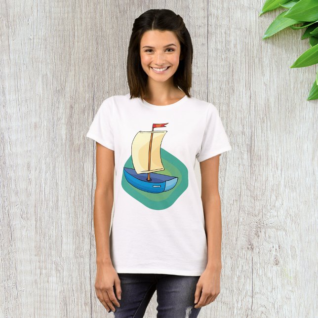 T-shirt Petit bateau à voile bleu (Créateur téléchargé)