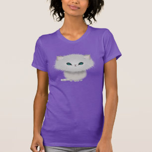 T-shirt Petit Chat Persan Tabby Blanc