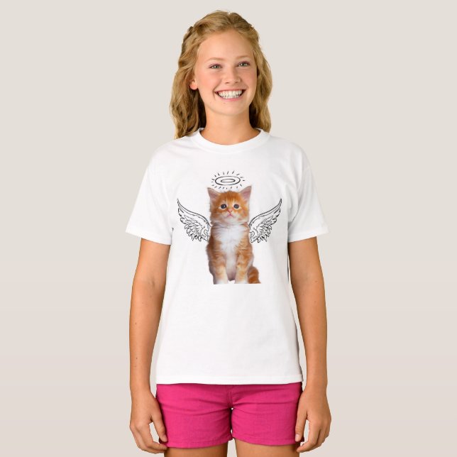 T-shirt Petit chaton mignon avec ailes (Devant entier)