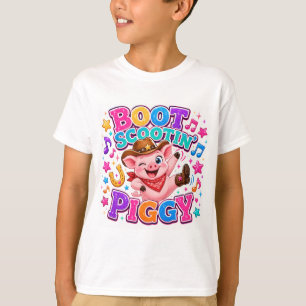 T-Shirt 'Petit Cochon qui Danse en Bottes'