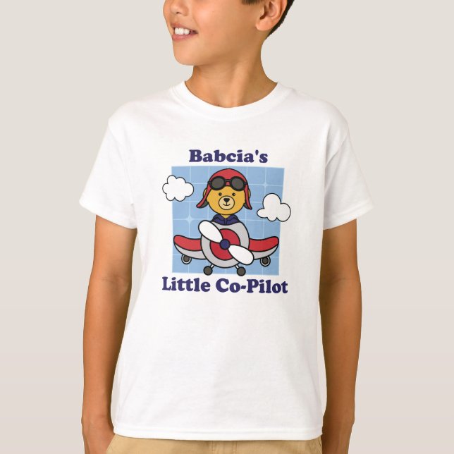 T-shirt Petit copilote de Babcia - mignon avion (Devant)