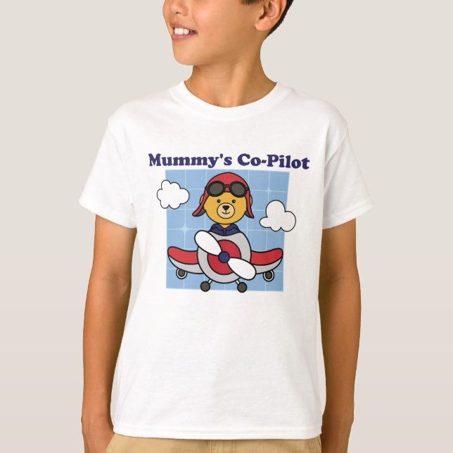 T-shirt Petit copilote de maman - adorable avion (Devant)