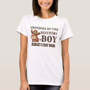 T-shirt Petit cowboy premier rodéo nom personnalisé