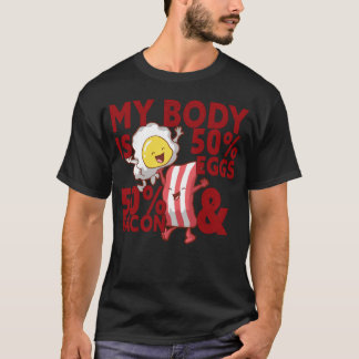 T-shirt Petit déjeuner Bacon Et Œufs Amoureux De Fastfood 