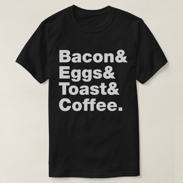 T-shirt Petit-déjeuner (Bacon & Oeufs & Toast & Café) T-sh (Design devant)