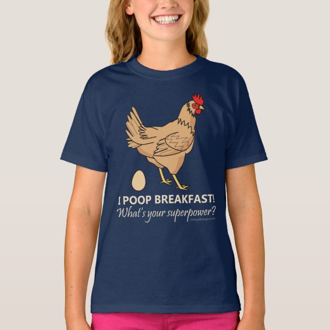 T-shirt Petit déjeuner de dunettes de poulet drôle (Devant)