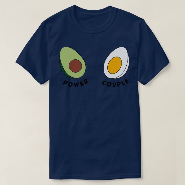 T-shirt Petit-déjeuner oeuf de couple Kraft et avocat (Design devant)