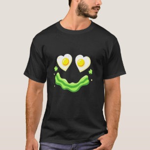 T-shirt Petit déjeuner poulet vert oeuf oeuf frit jambon v