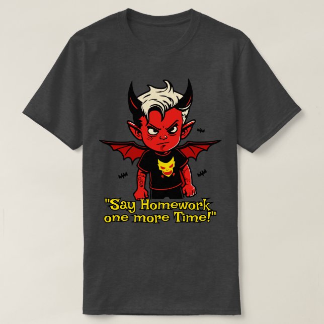 T-shirt petit diable pas de devoirs (Design devant)